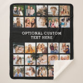 Eenvoudige zwarte fotocollage 25 Afbeelding gepers Sherpa Deken (Voorkant)