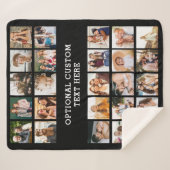 Eenvoudige zwarte fotocollage 25 Afbeelding gepers Sherpa Deken (Voorkant (horizontaal))