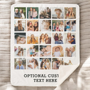 Eenvoudige zwarte fotocollage 25 Afbeelding gepers Sherpa Deken