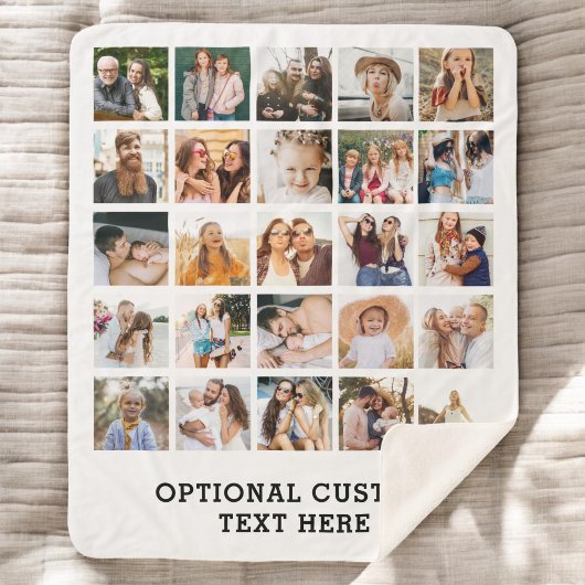 Eenvoudige zwarte fotocollage 25 Afbeelding gepers Sherpa Deken