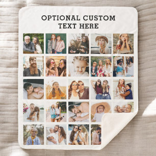 Eenvoudige zwarte fotocollage 25 Afbeelding gepers Sherpa Deken