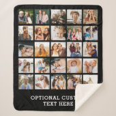 Eenvoudige zwarte fotocollage 25 Afbeelding gepers Sherpa Deken (Voorkant)