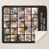 Eenvoudige zwarte fotocollage 25 Afbeelding gepers Sherpa Deken (Voorkant (horizontaal))