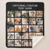 Eenvoudige zwarte fotocollage 25 Afbeelding gepers Sherpa Deken (Voorkant)