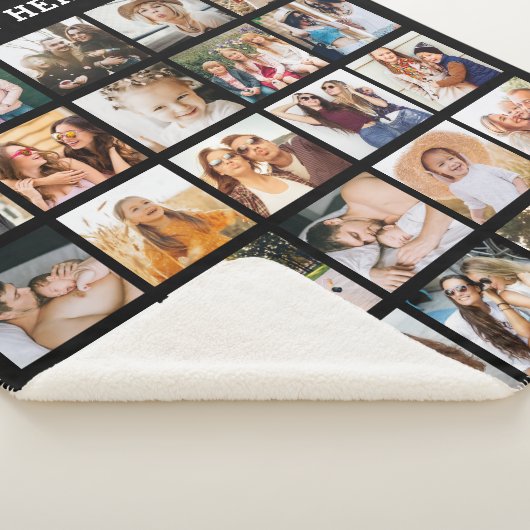 Eenvoudige zwarte fotocollage 25 Afbeelding gepers Sherpa Deken (3/4)