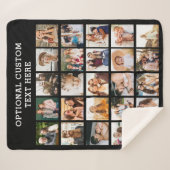 Eenvoudige zwarte fotocollage 25 Afbeelding gepers Sherpa Deken (Voorkant (horizontaal))