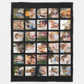Eenvoudige Zwarte Fotocollage 30 Afbeelding Gepers Fleece Deken (Voorkant)