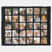 Eenvoudige Zwarte Fotocollage 30 Afbeelding Gepers Fleece Deken (Voorkant (Horizontaal))