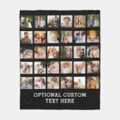 Eenvoudige Zwarte Fotocollage 30 Afbeelding Gepers Fleece Deken (Voorkant)