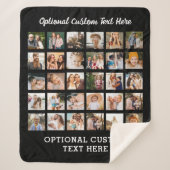 Eenvoudige Zwarte Fotocollage 30 Afbeelding Gepers Sherpa Deken (Voorkant)