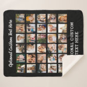 Eenvoudige Zwarte Fotocollage 30 Afbeelding Gepers Sherpa Deken (Voorkant (horizontaal))