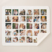 Eenvoudige Zwarte Fotocollage 30 Afbeelding Gepers Sherpa Deken (Voorkant (horizontaal))