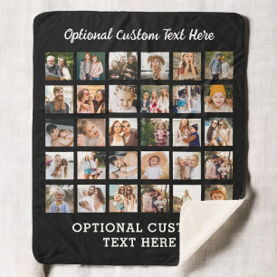 Eenvoudige Zwarte Fotocollage 30 Afbeelding Gepers Sherpa Deken