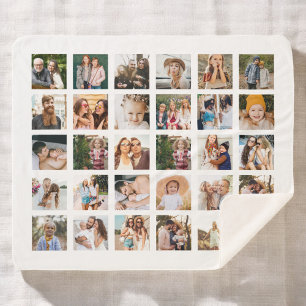 Eenvoudige Zwarte Fotocollage 30 Afbeelding Gepers Sherpa Deken