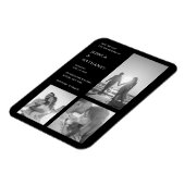 Eenvoudige Zwarte Fotocollage Wedding Magneet (Linkerzijde)