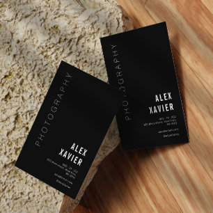 eenvoudige zwarte fotograaf visitekaartje
