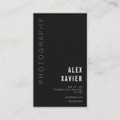 eenvoudige zwarte fotograaf visitekaartje (Voorkant)