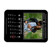 Eenvoudige zwarte fotokalender: bespaar onze datum magneet (Horizontaal)