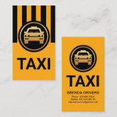Eenvoudige zwarte gele Taxi Lines Visitekaartje (Voorkant / Achterkant)