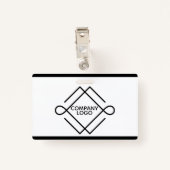 Eenvoudige zwarte geometrische vormen badge (Achterkant met clip)