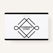 Eenvoudige zwarte geometrische vormen badge (Achterkant)