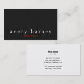 Eenvoudige zwarte, getextureerde lederen look Prof Visitekaartje (Voorkant / Achterkant)