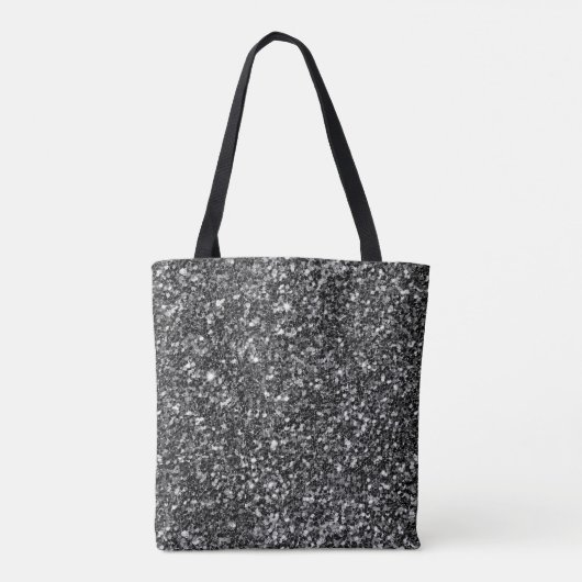 Eenvoudige zwarte glitter tote bag (Achterkant)