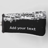 Eenvoudige zwarte glittersparren voegen jouw tekst golfheadcover (Voorkant)