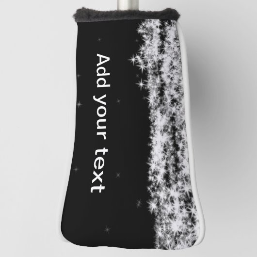 Eenvoudige zwarte glittersparren voegen jouw tekst golfheadcover (Draai 90)