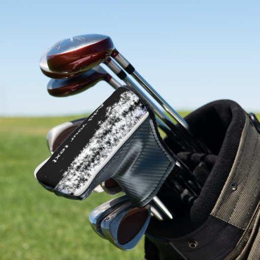 Eenvoudige zwarte glittersparren voegen jouw tekst golfheadcover (Insitu)