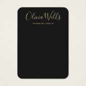Eenvoudige zwarte Gold Script Earning Display Card Visitekaartje (Voorkant)