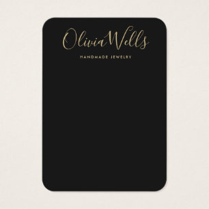 Eenvoudige zwarte Gold Script Earning Display Card Visitekaartje