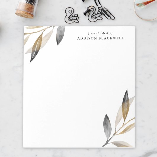 Eenvoudige zwarte goudblazen van het bureau van de notitieblok