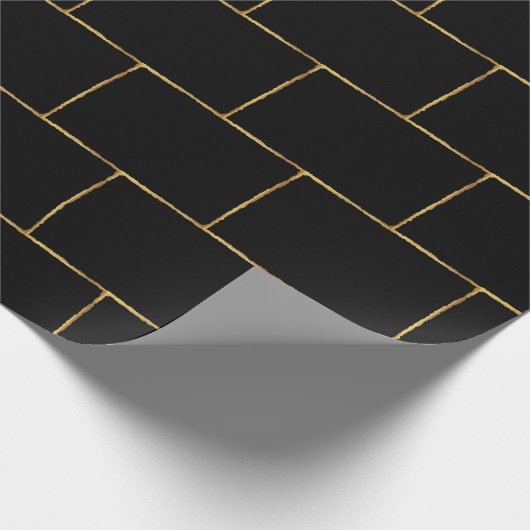 Eenvoudige zwarte goudbrij-goudbrij voor Elegant Cadeaupapier (Hoek)