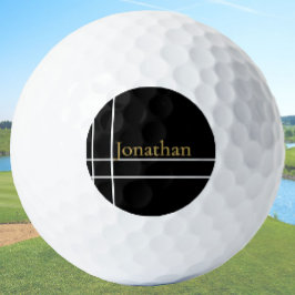 Eenvoudige zwarte gouden minimalistische aangepast golfballen