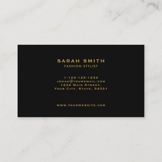 Eenvoudige zwarte goudmonitor visitekaartje (Achterkant)