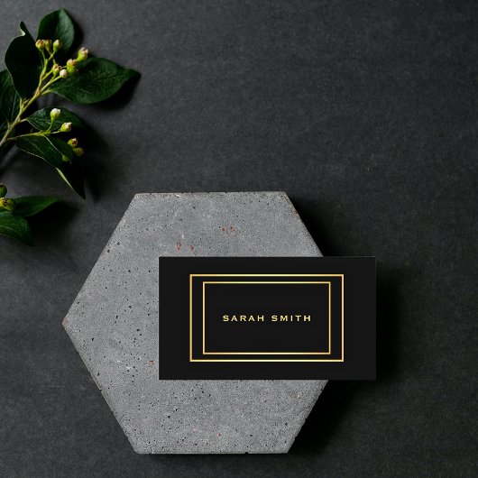 Eenvoudige zwarte goudmonitor visitekaartje