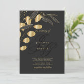 Eenvoudige zwarte goudmonogram initialen bloemente kaart (Staand voorkant)