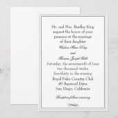 Eenvoudige zwarte grens bruiloft uitnodiging (Voorkant / Achterkant)