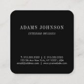Eenvoudige zwarte grijze sociale media vierkante visitekaartje (Achterkant)