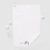 Eenvoudige zwarte handgeschreven kalligrafie handt golfhanddoek (Insitu)