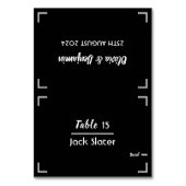 Eenvoudige zwarte handgeschreven script trouwtafel kaart (Voorkant)