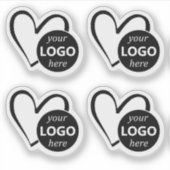 Eenvoudige Zwarte Hart Gevormde Logo Afbeelding Sj Sticker (Voorkant)