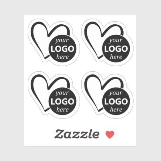Eenvoudige Zwarte Hart Gevormde Logo Afbeelding Sj Sticker (Vel)