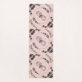 Eenvoudige zwarte harten, bloemig, Infinity op roz Yogamat (Achterkant)