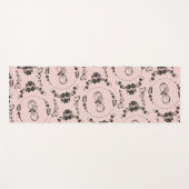 Eenvoudige zwarte harten, bloemig, Infinity op roz Yogamat (Voorkant (horizontaal))