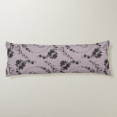 Eenvoudige zwarte harten, bloemig, oneindig op Mau Lichaamskussen (Achterkant)