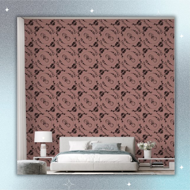 Eenvoudige zwarte harten, bloemig, oneindig op pru behang (Creator heeft geüpload)