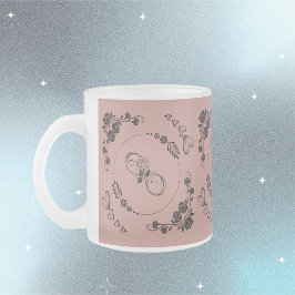 Eenvoudige zwarte harten, bloemig, oneindig op pru matglas koffiemok