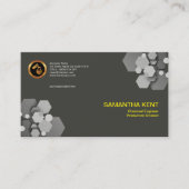 Eenvoudige zwarte hexagonal Crystals Chemical Engi Visitekaartje (Voorkant)